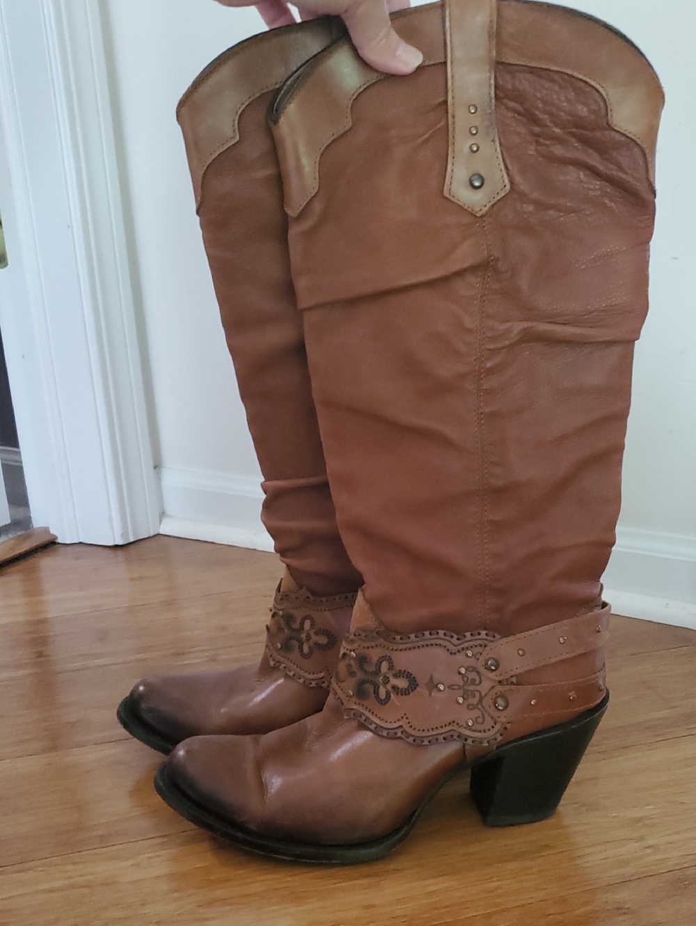 Cuadra Brown Leather Western  Boots Size 10